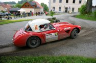 Rallye Český Krumlov: Peter Hinderer s Chrisem Heublem a nádherný Austin Healey MK II